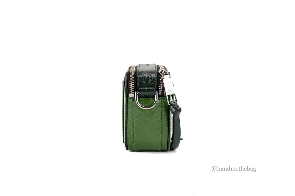Marc Jacobs The Studded Snapshot Saffiano Leather Fern Green Shoulder Handbag