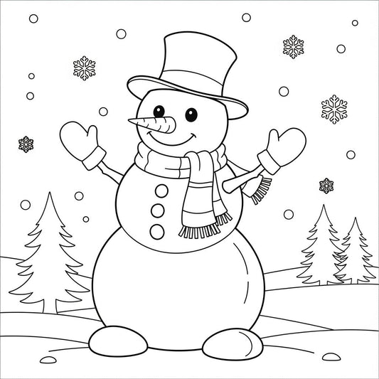Snowman coloring page print