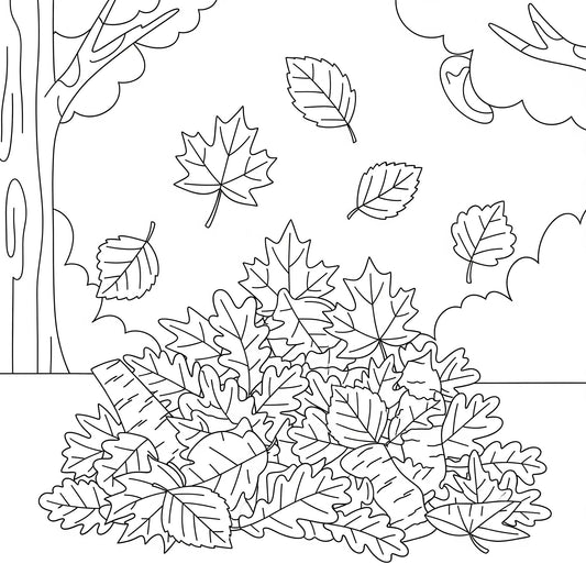 Fall coloring page print