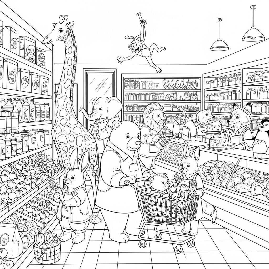 Animals Coloring Page Print