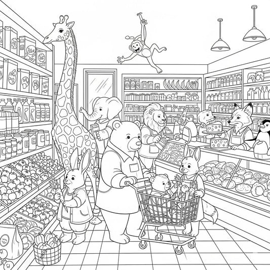 Animals Coloring Page Print